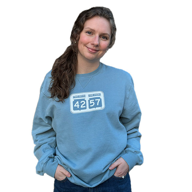Grace in Shoreline Crewneck in Winter