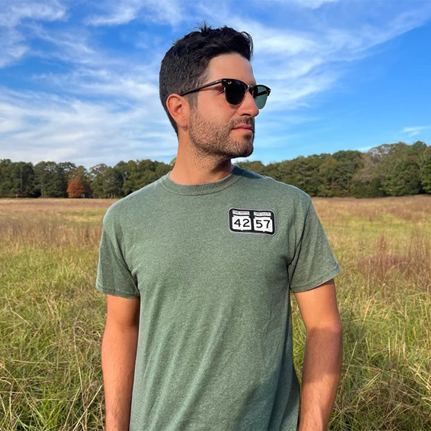 man wearing 42-57 men's short-sleeve tshirt