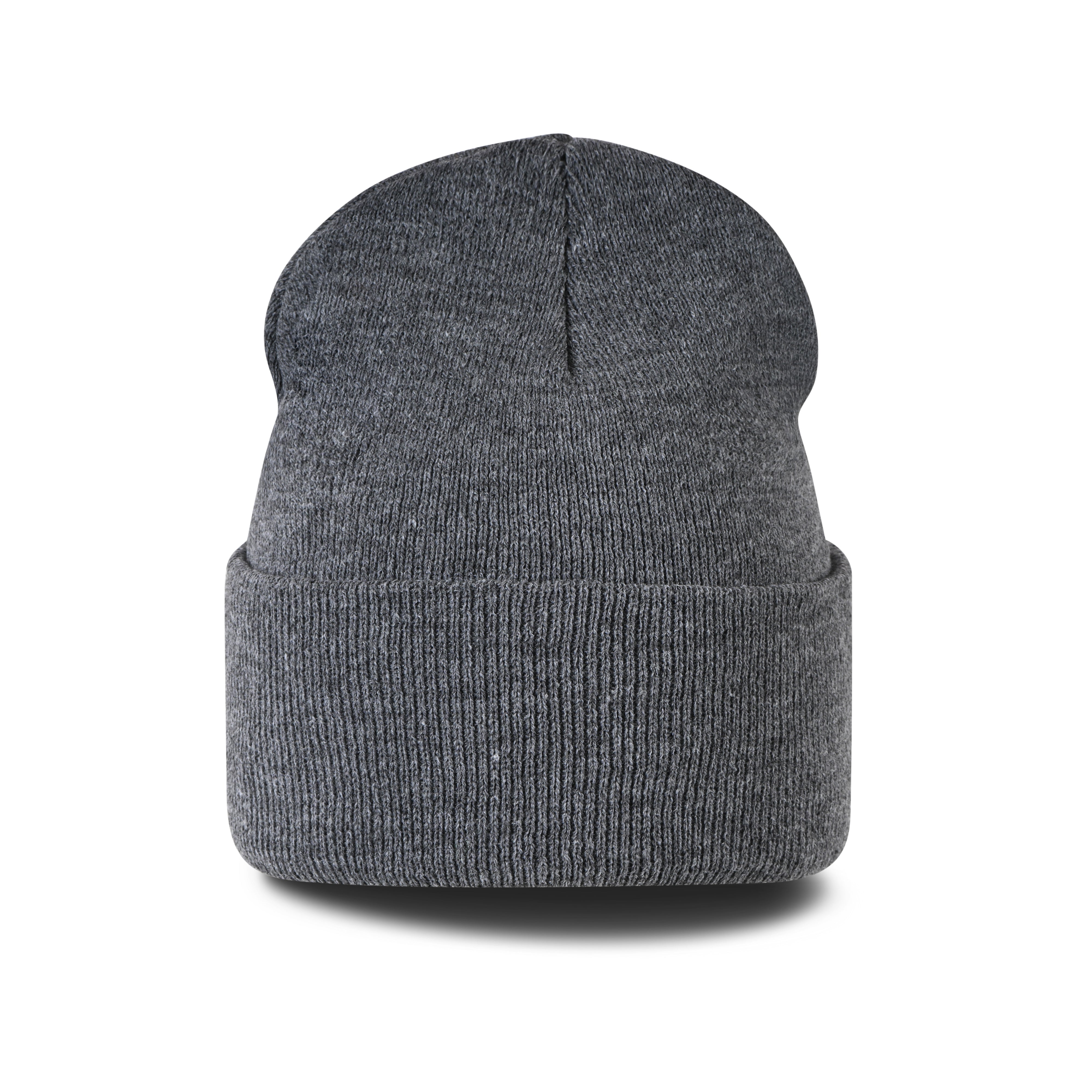 Back view of 42-57 Classic Beanie in heather gray knit