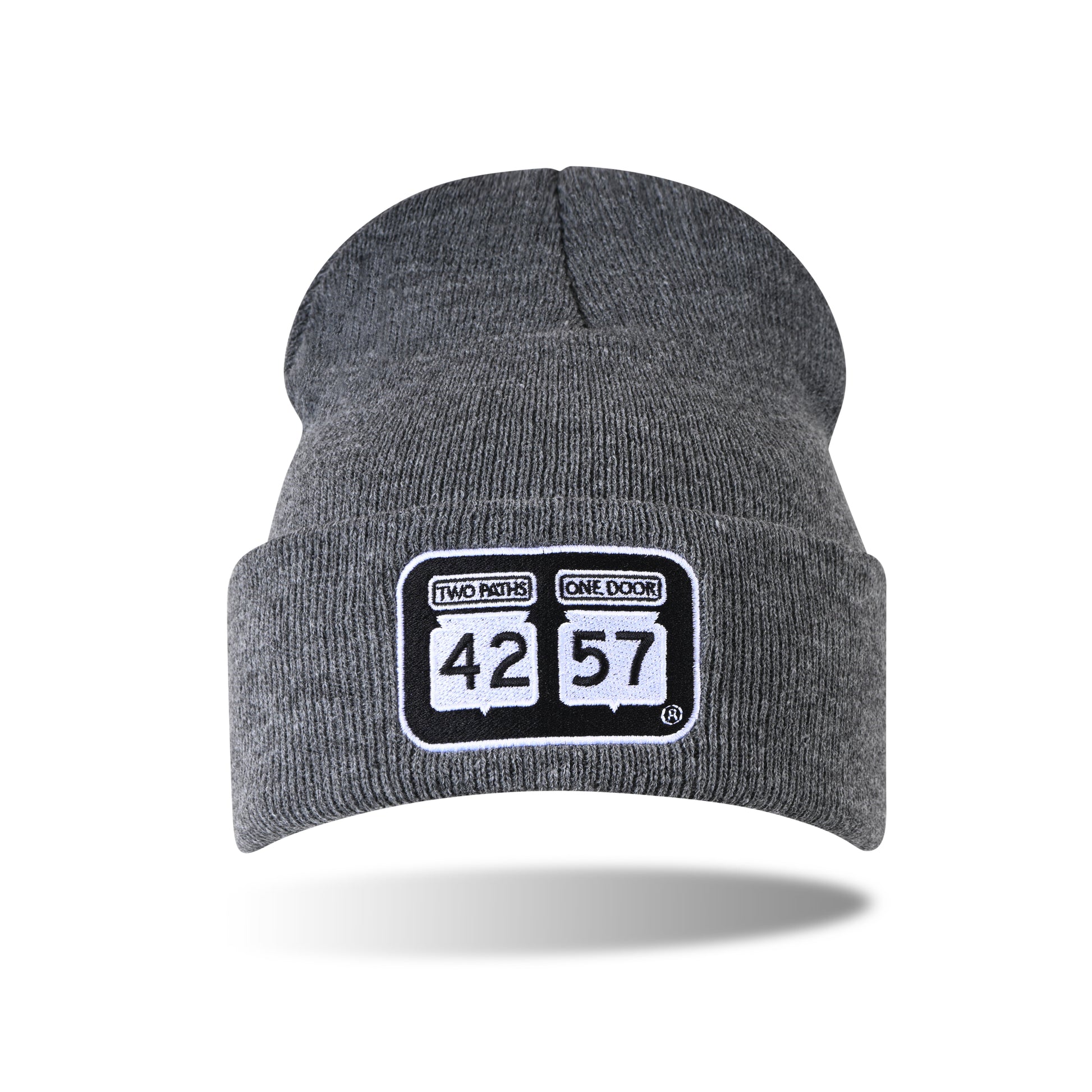 42-57 Classic Beanie in gray with embroidered 42-57 logo