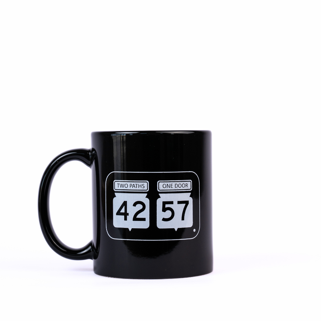 Back view of 42-57 Classic Coffee Mug in black ceramic