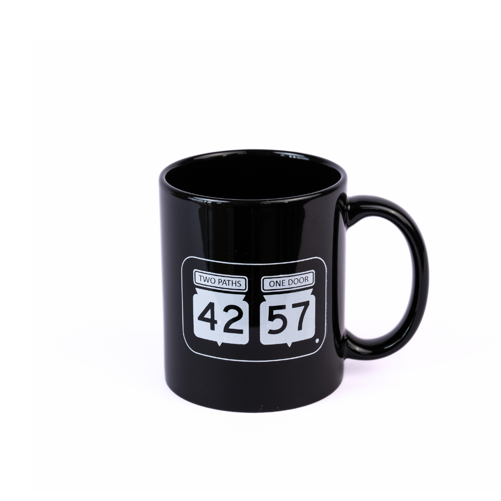 Top view of 42-57 Classic Coffee Mug in black ceramic