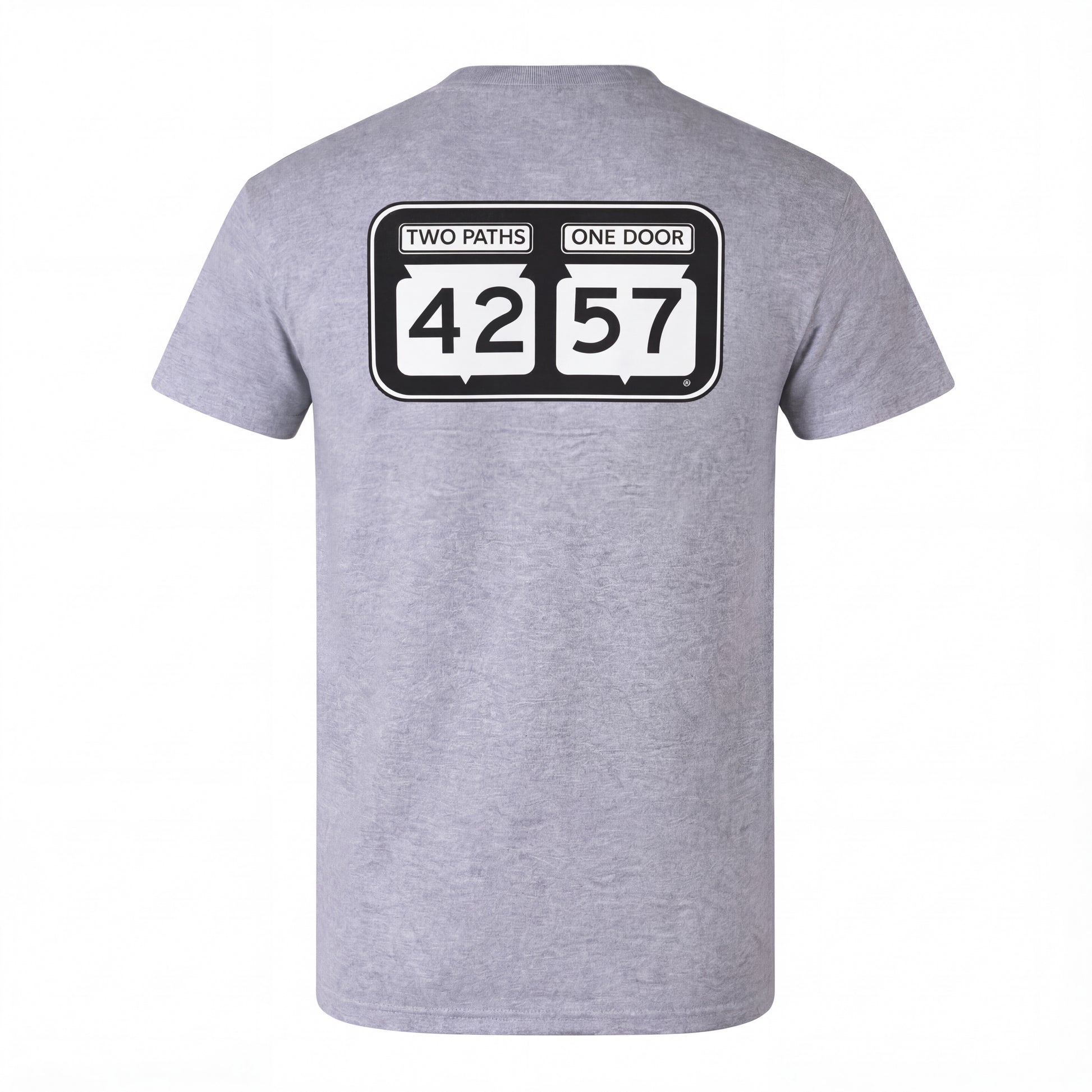 Back view of 42-57 Unisex Classic Tee in gray