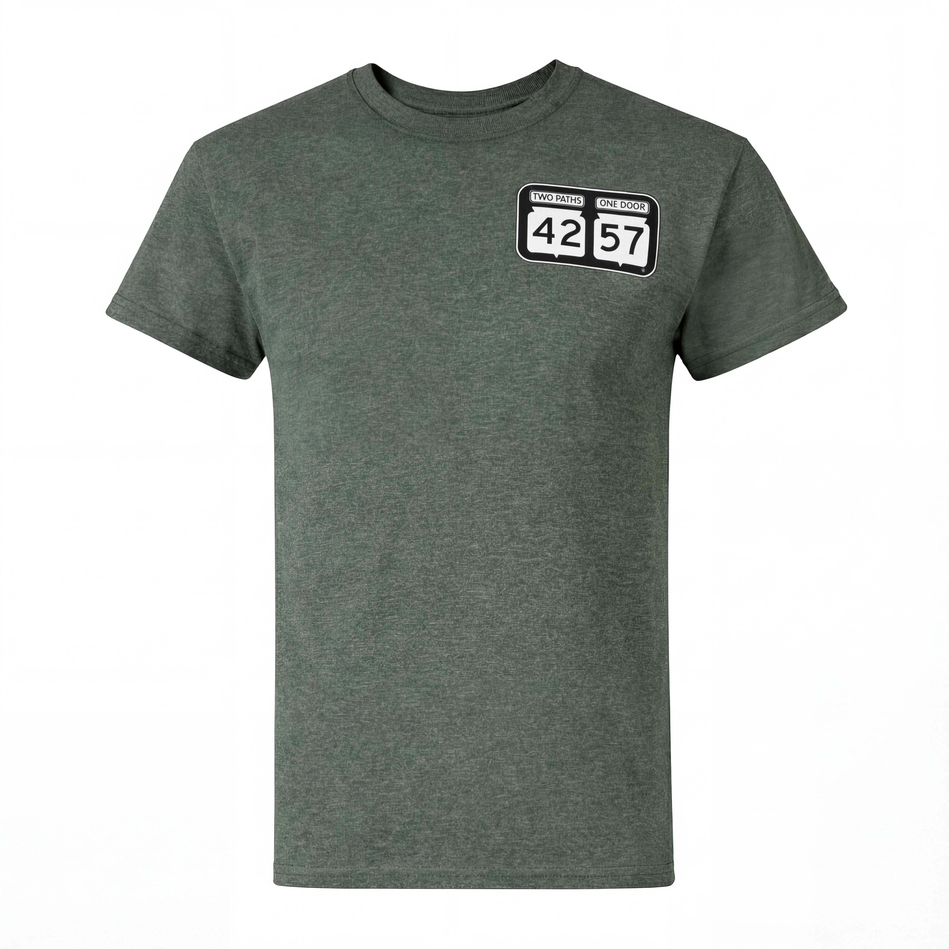 42-57 Unisex Classic Tee in green with Door County-inspired logo
