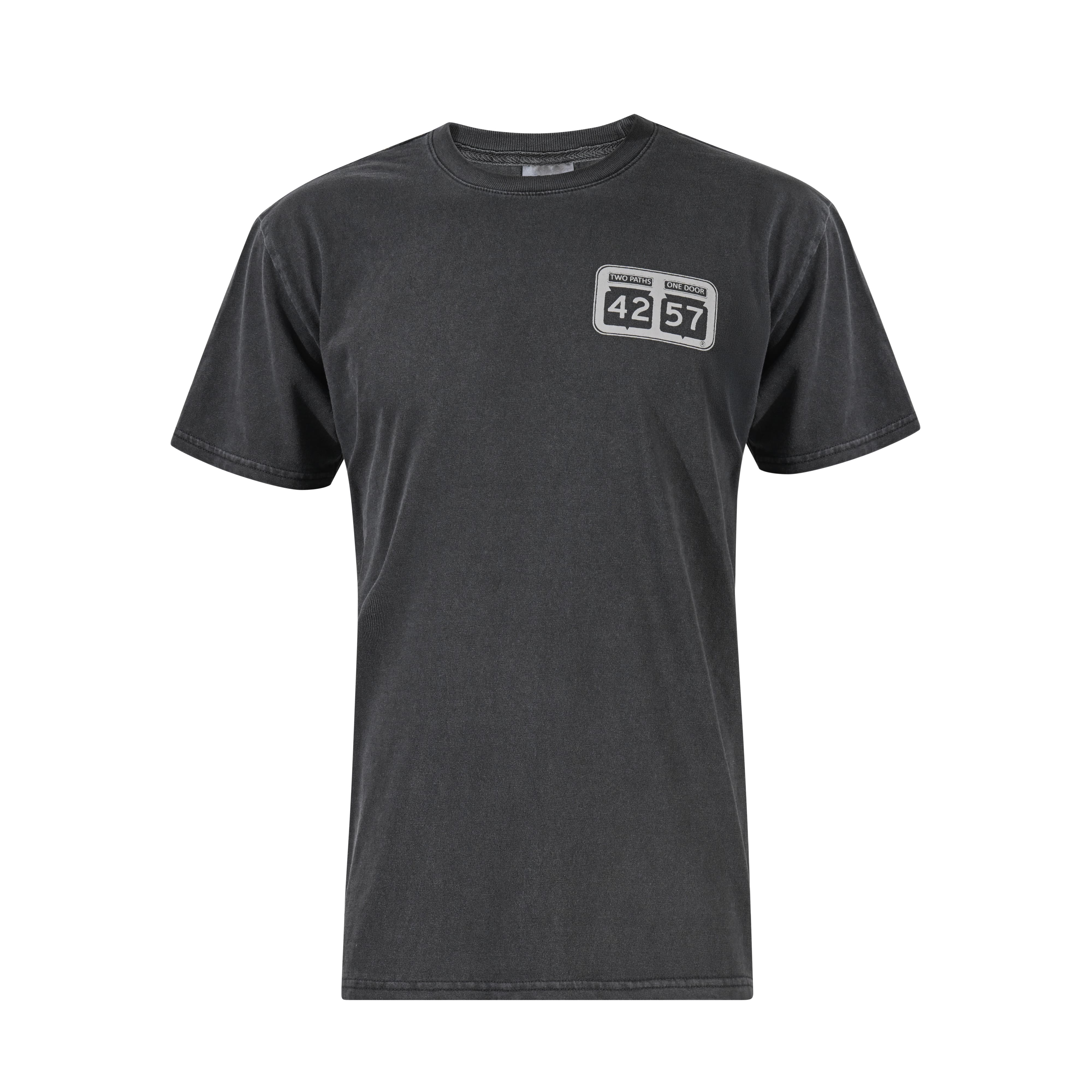 42-57 Unisex Shoreline Tee in heather gray with signature Door County logo