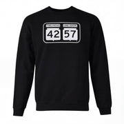 42-57 Unisex Timeless Crewneck Sweatshirt in black with signature Door County logo