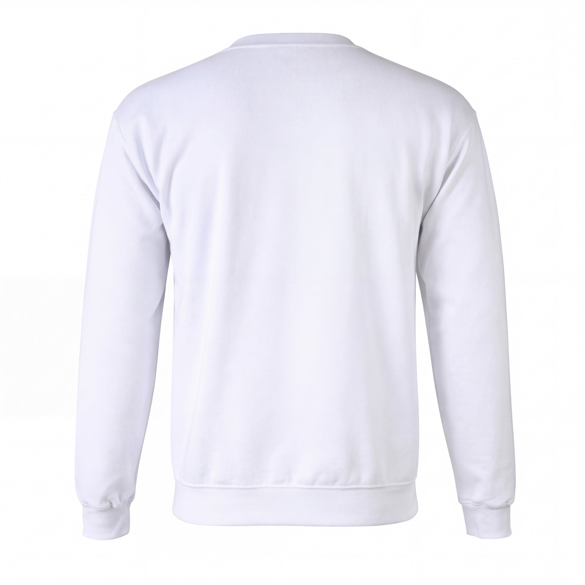 Back view of 42-57 Unisex Timeless Crewneck Sweatshirt in white