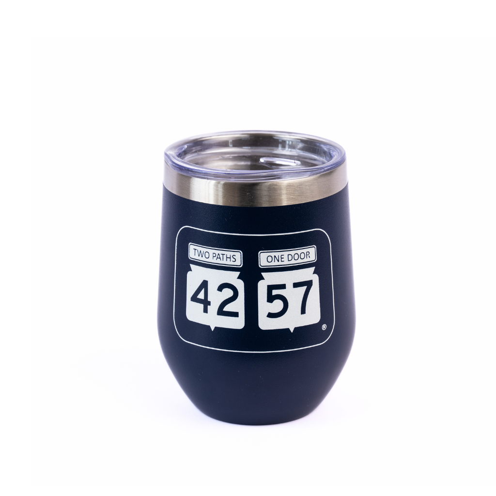 Top view of 42-57 insulated wine tumbler in navy