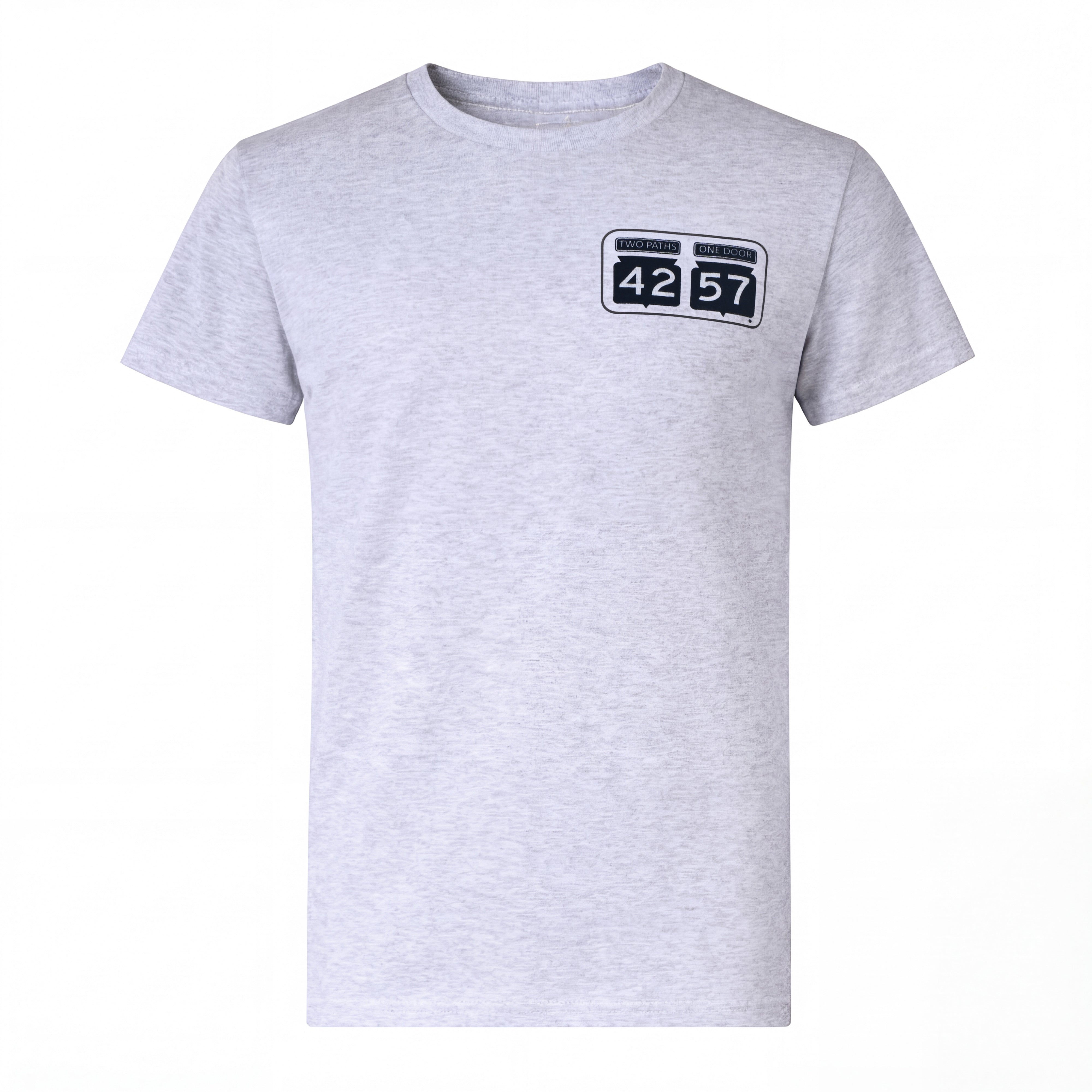 42-57 Women’s Classic Tee in gray featuring signature logo