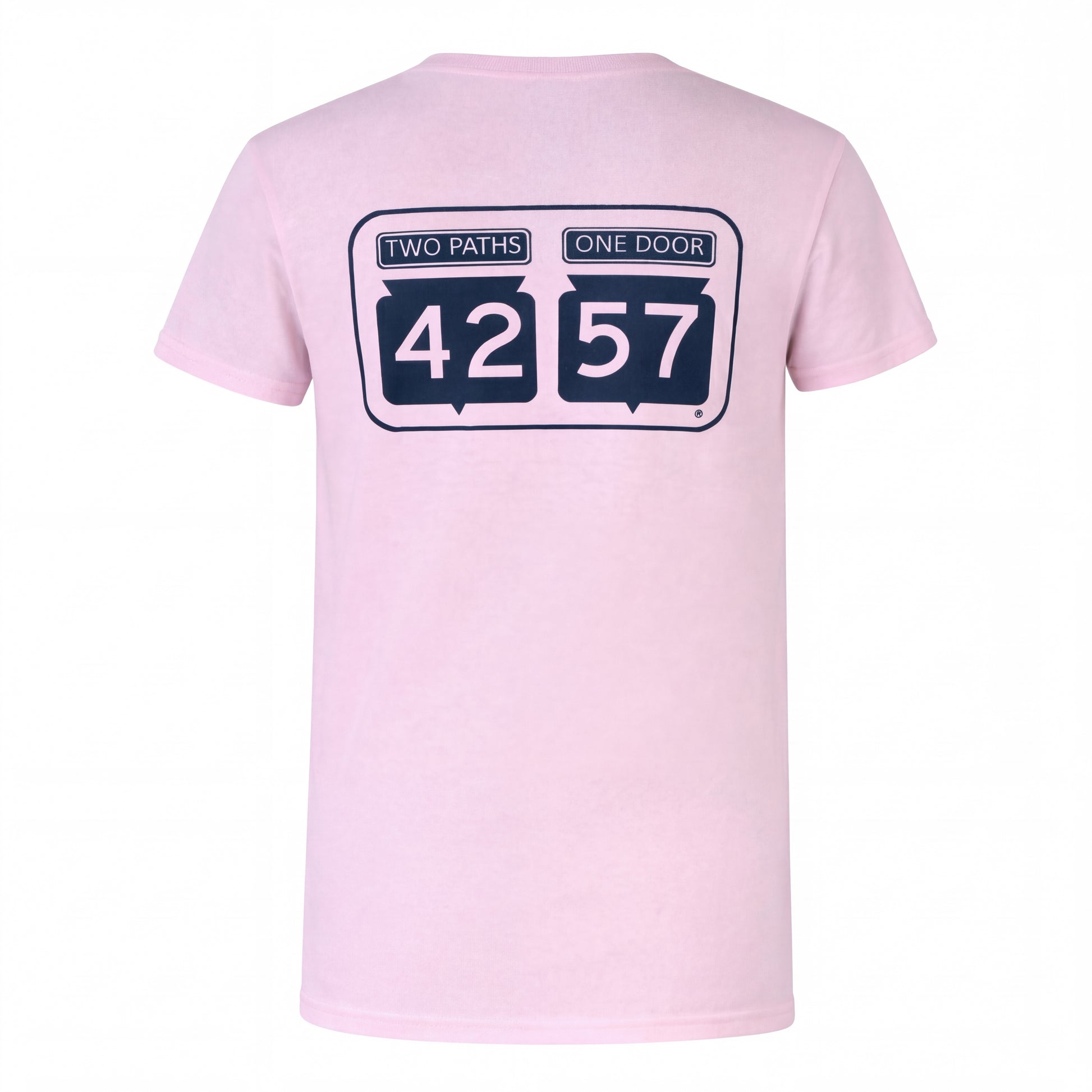 Back view of 42-57 Women’s Classic Tee in pink