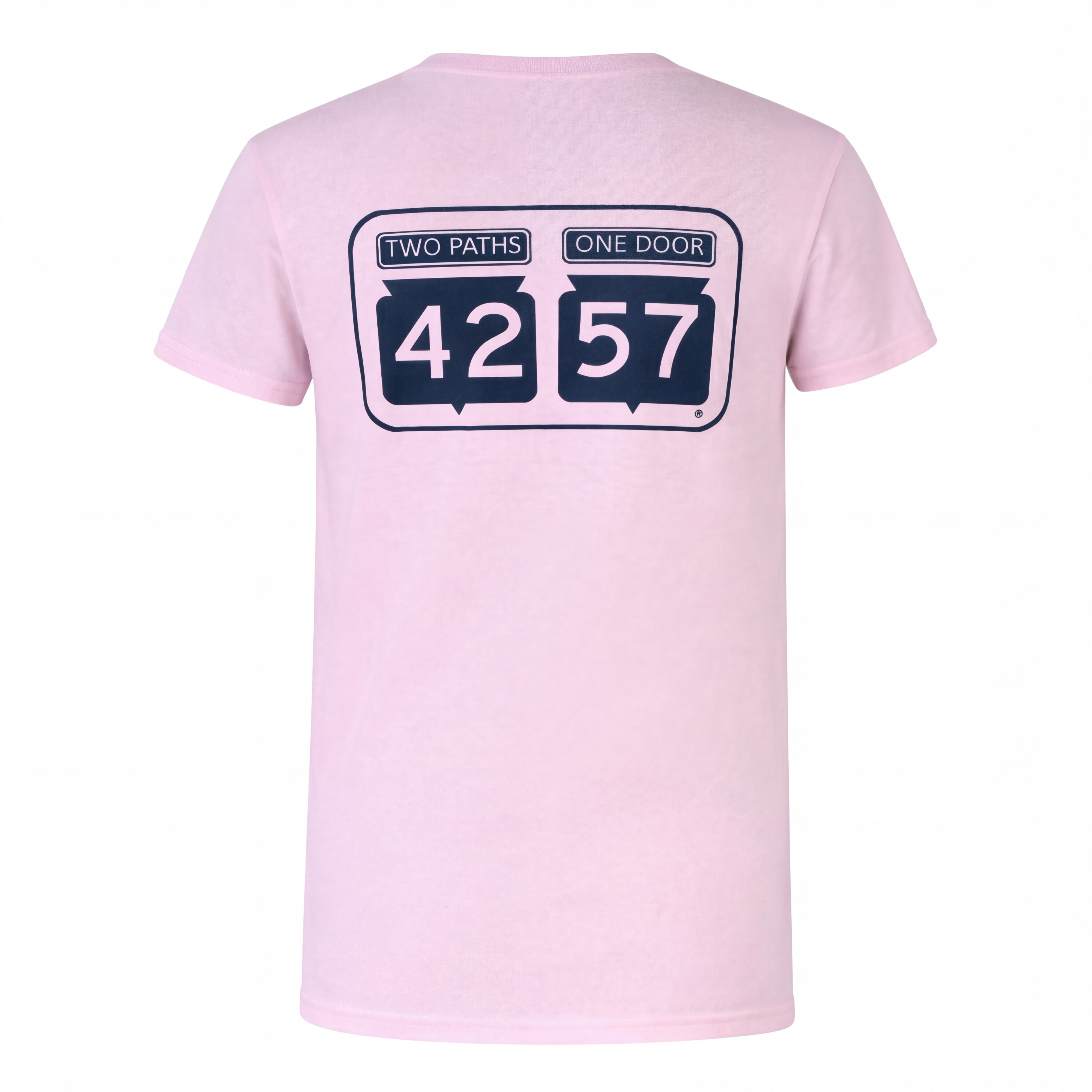 Back view of 42-57 Women’s Classic Tee in pink