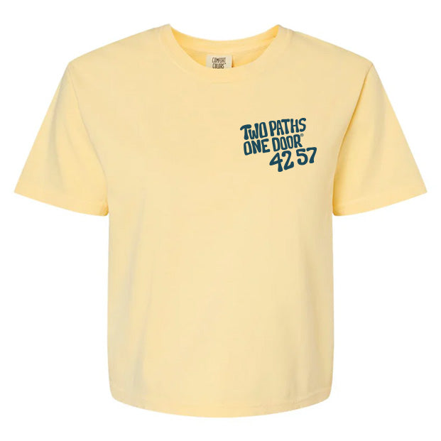 “Door County Vibes” – 2025 Limited Edition Design (2025 Graphic Women’s Boxy Short-Sleeve T-Shirt) in Sunshine