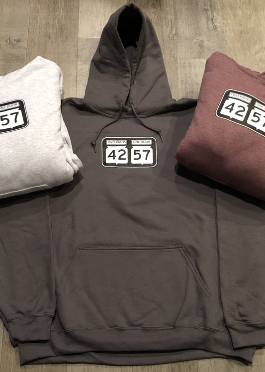 Timeless Hoodie 42-57 (Front Design) SALE Charcoal Grey (Limited Sizes)