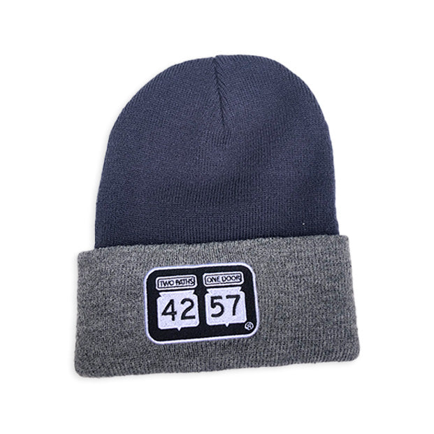 Ice Fishing (grey and navy) 42-57 beanie